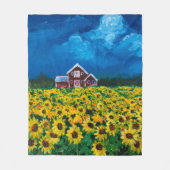 western land - roodbaars zomerzonnebloem fleece deken (Voorkant)