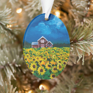 western land - roodbaars zomerzonnebloem ornament