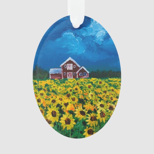 western land - roodbaars zomerzonnebloem ornament (voorkant)