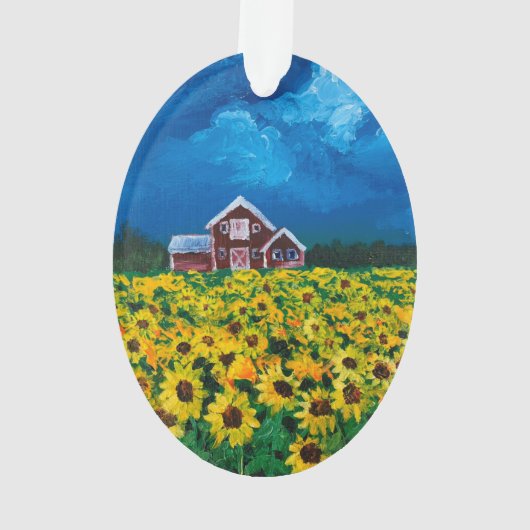 western land - roodbaars zomerzonnebloem ornament (achterkant)