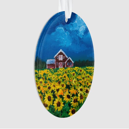 western land - roodbaars zomerzonnebloem ornament (voorkant)