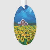 western land - roodbaars zomerzonnebloem ornament (voorkant)