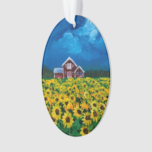 western land - roodbaars zomerzonnebloem ornament (voorkant)