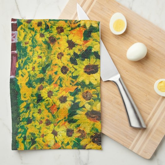 western land - roodbaars zomerzonnebloem theedoek (Quarter Fold)