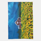 western land - roodbaars zomerzonnebloem theedoek (Verticaal)