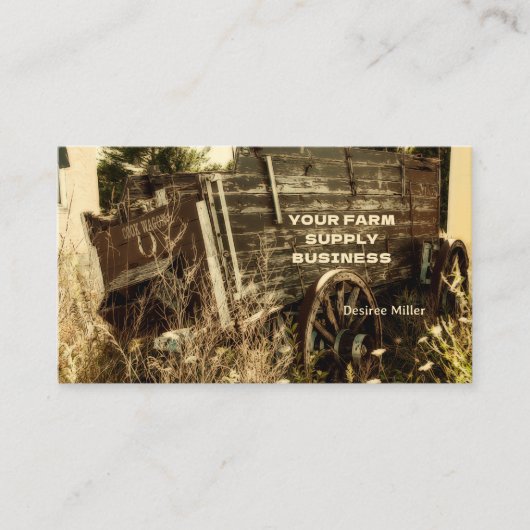 Western Land Rustiek Bruin Boerderij Wagon Visitekaartje (Voorkant)
