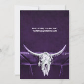 Western Land Rustiek Donker Paarse Bull Skull Kaart (Achterkant)
