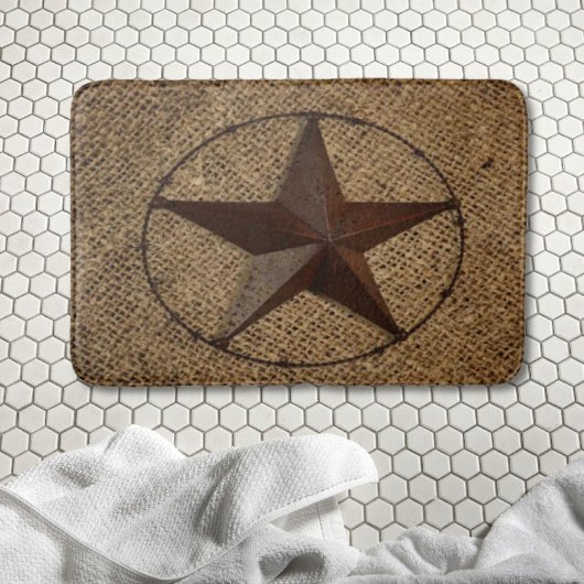 Western land rustieke burlap primitieve texasstar badmat