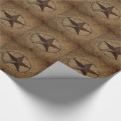 Western land rustieke burlap primitieve texasstar cadeaupapier (Hoek)