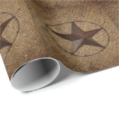 Western land rustieke burlap primitieve texasstar cadeaupapier (Rol Hoek)
