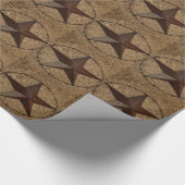 Western land rustieke burlap primitieve texasstar cadeaupapier (Hoek)