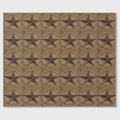 Western land rustieke burlap primitieve texasstar cadeaupapier (Vlak)