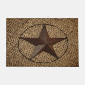 Western land rustieke burlap primitieve texasstar deurmat (Voorkant)