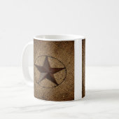 Western land rustieke burlap primitieve texasstar koffiemok (Voorkant links)