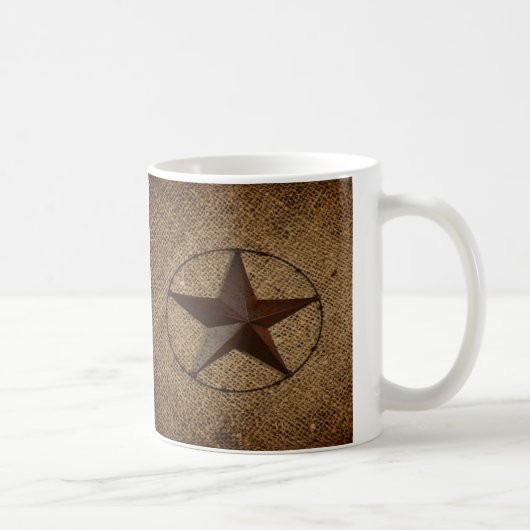 Western land rustieke burlap primitieve texasstar koffiemok (Rechts)