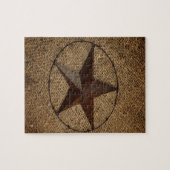 Western land rustieke burlap primitieve texasstar legpuzzel (Horizontaal)