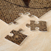 Western land rustieke burlap primitieve texasstar legpuzzel (Zijkant)