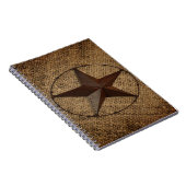 Western land rustieke burlap primitieve texasstar notitieboek (Rechterzijde)