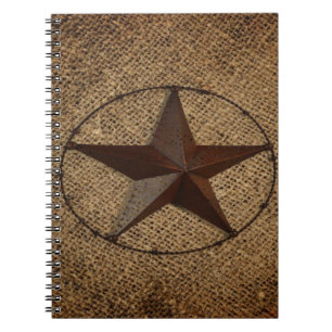 Western land rustieke burlap primitieve texasstar notitieboek