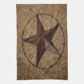 Western land rustieke burlap primitieve texasstar theedoek (Verticaal)
