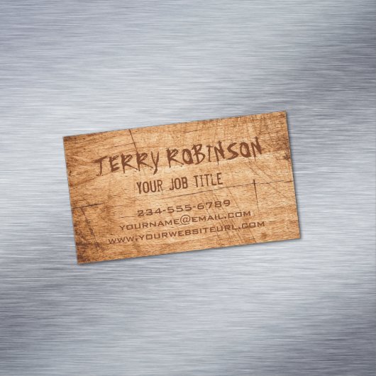 Western land Rustige gebroken houten korrels Magnetisch Visitekaartje (Voorbeeld)
