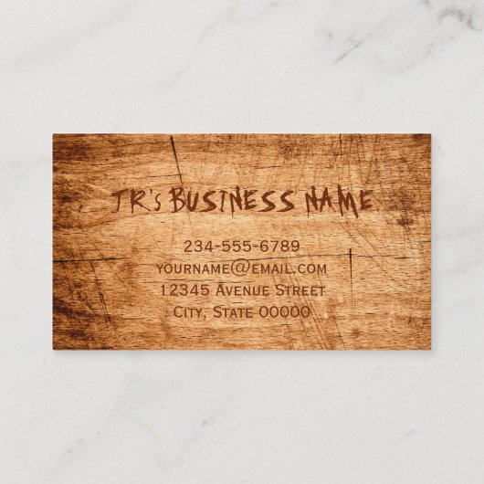 Western land Rustige gebroken houten korrels Visitekaartje (Achterkant)