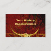 Western land Rustige Grunge Cowboy Bull Skull Visitekaartje (Voorkant)