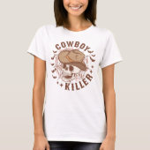 Western Land Skelet Cowboy Killer Halloween T-shirt (Voorkant)
