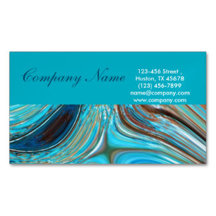 western land turquoise wervelingen waterverf magnetisch visitekaartje