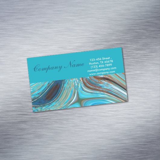western land turquoise wervelingen waterverf magnetisch visitekaartje (Voorbeeld)