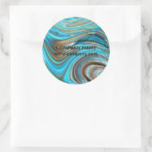 western land turquoise wervelingen waterverf ronde sticker (Tas)