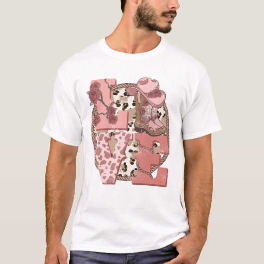 Western Land Valentijnsdag Liefde T-shirt (Voorkant)
