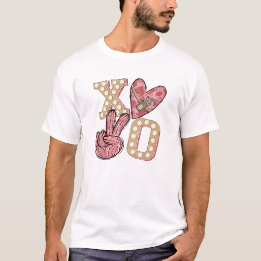 Western land Xoxo | Hugs en Kisses T-shirt (Voorkant)