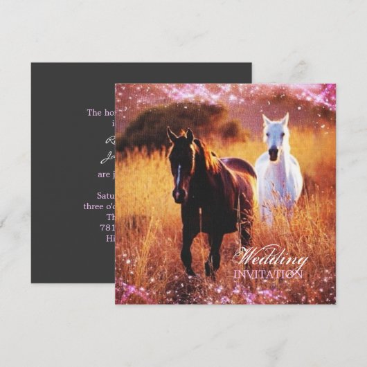 western land: Zonneppaard, bruiloft Kaart (Voorkant / Achterkant)