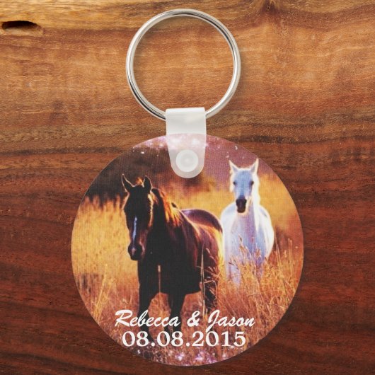 western land: Zonneppaard, bruiloft Sleutelhanger (Voorkant)