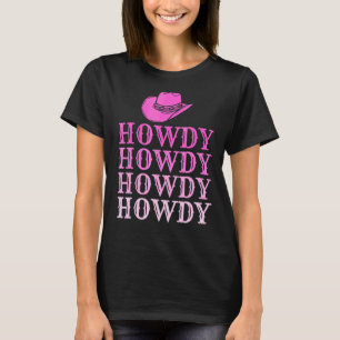 Western land zuidelijk meisje howdy roze rodeo wo t-shirt