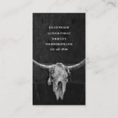 Western land, zwart en witte kowboy, schedel visitekaartje (Achterkant)