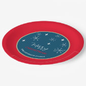 Western Landelijk Dorp Sneeuwkerst Papieren Bordje (Gekanteld)