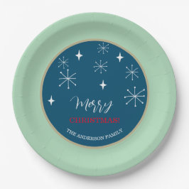 Western Landelijk Dorp Sneeuwkerst Papieren Bordje