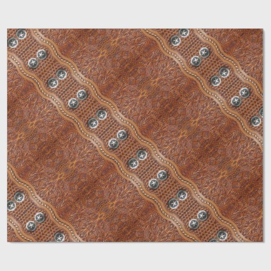  western landschap leren cadeaupapier (Vlak)