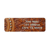 western landschap leren etiket (Voorkant)