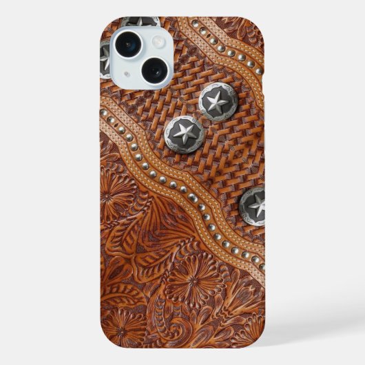 western landschap leren iPhone hoesje (Achterkant)