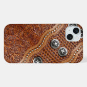 western landschap leren iPhone hoesje (Achterkant horizontaal)