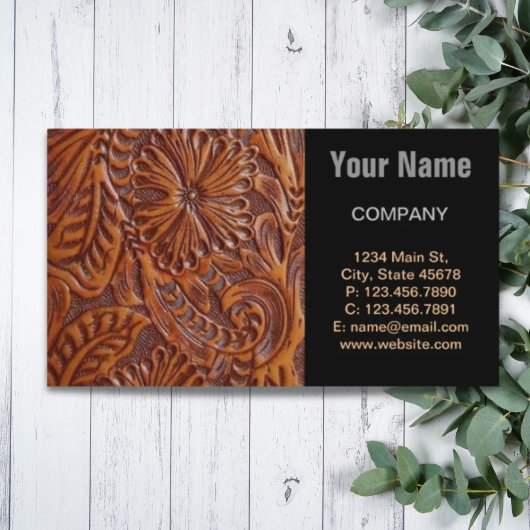  western landschap leren visitekaartje