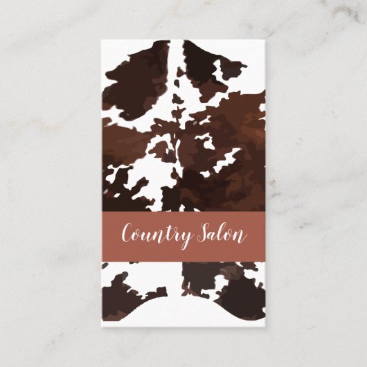 Western landthema-Koe Visitekaartje (Voorkant)