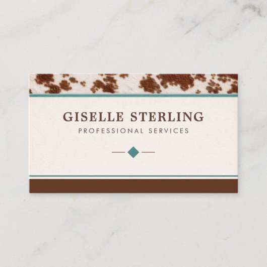 Western Leather Cowhide Visitekaartje (Voorkant)