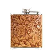 Western leder met de Zuidwest-stijl uit het bijten Heupfles (Achterkant)