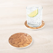 Western leder met de Zuidwest-stijl uit het bijten Zandsteen Onderzetter (Zijkant)