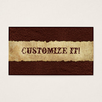  Western leder Visitekaartjes