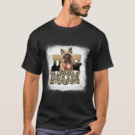 Western leopard German Shepherd Mam Moederdag T-shirt (Voorkant)